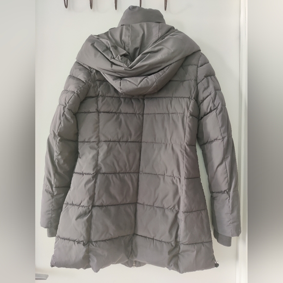 Guess Quilted Hooded Parka, Pewter | Size M - Picture 2 of 7
